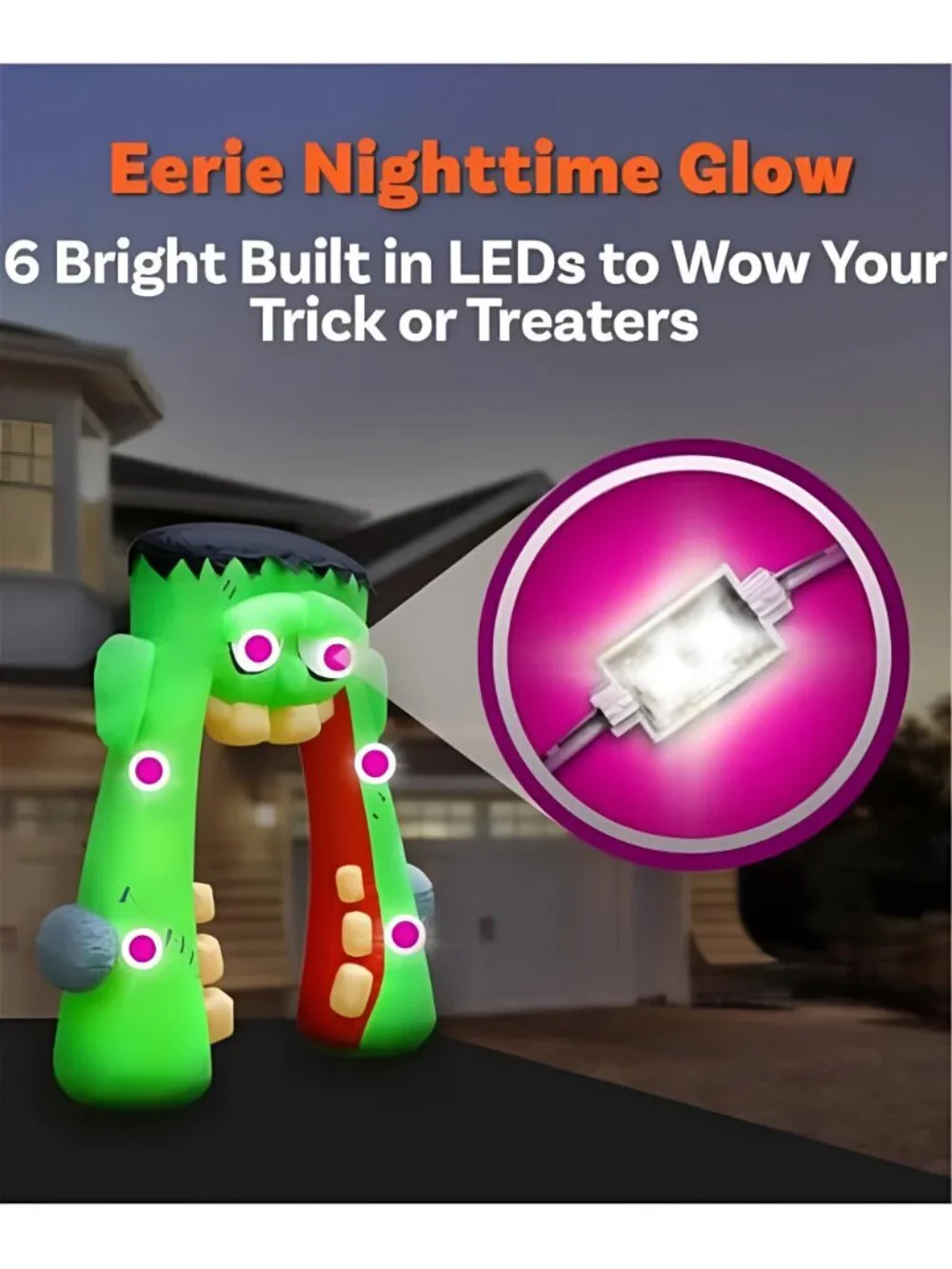 10FT Halloween Inflatable Frankenstein Archway, Halloween Monster Mouth Archway